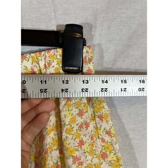 NWT SO Ruffle Shorts Yellow Floral High Rise Medium Tie Front - Picture 4 of 5